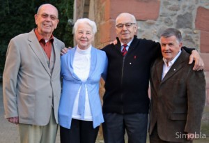 Seit 25 Jahren gehören (von links) Manfred Hartmann, Lidia und Stefan Scholtyssik und Adolf Thoma zu den Guttemplern. Foto: Heide Noll